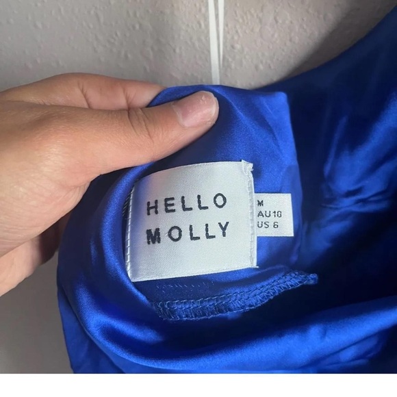 Hello Molly One Shoulder Blue Dress - Picture 3 of 4